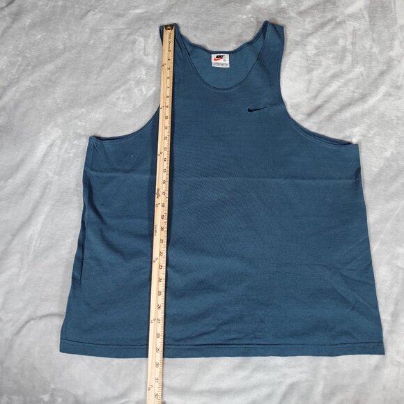 Vintage Nike Swoosh Tank Top T Shirt Mens XL Dark Teal Blue Made In USA 90s - Picture 7 of 7
